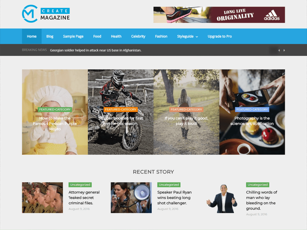 Create Magazine Download Free WordPress Theme 【2022】✓
