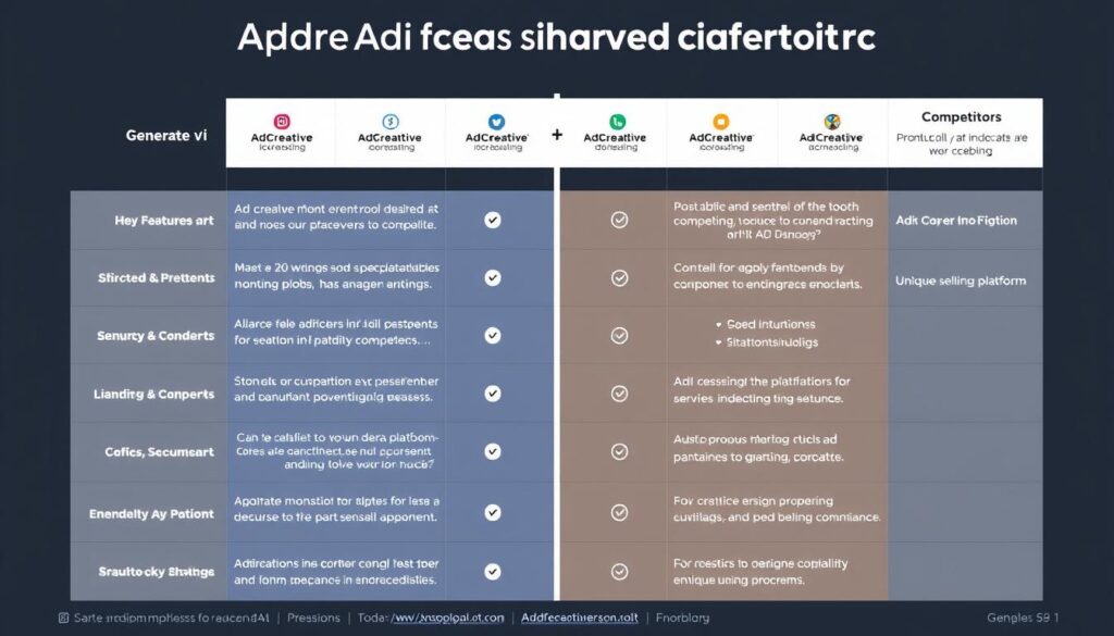 Generate an image comparing AdCreative.ai with its competitors