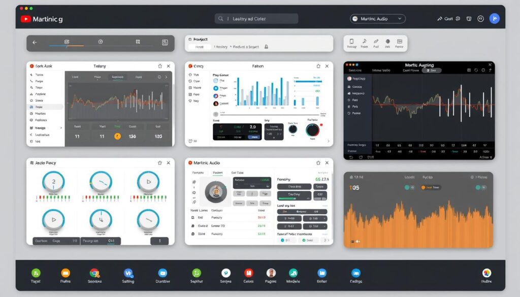 Generate an image of Martinic Audio's product suite interface