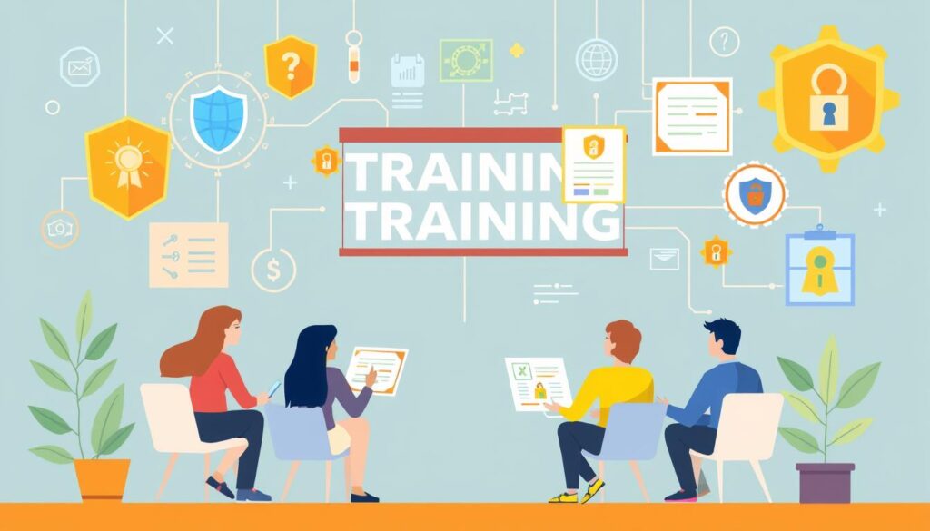 Generate an image representing cybersecurity training and certifications
