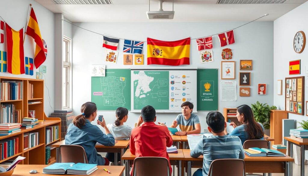 Image generation prompt for SkillSuccess Spanish conversation course